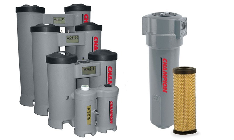Compressed air treatment system with filters and dryers