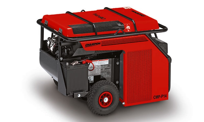 Portable air compressor for flexible use across workshop bays