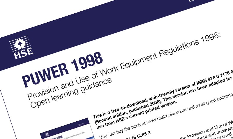 Health and safety legislation documentation for workshop compliance