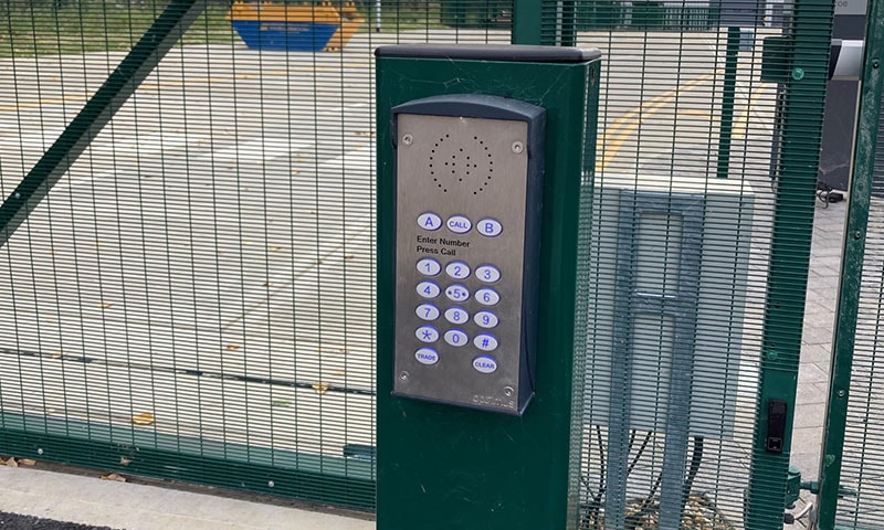 Access control keypad and intercom system on security gate