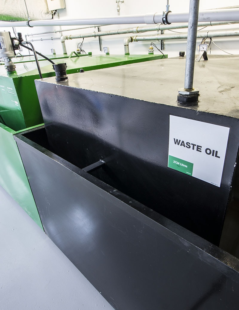 Bunded oil storage tank with secondary containment